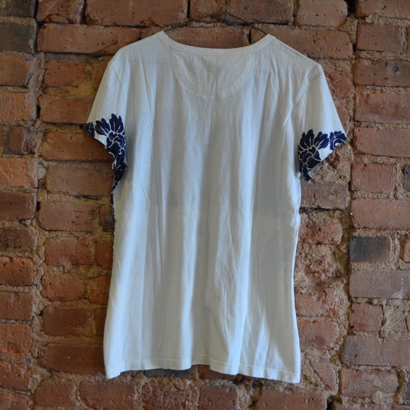Tory Burch Blue and White Short Sleeve Tee - Picture 4 of 5